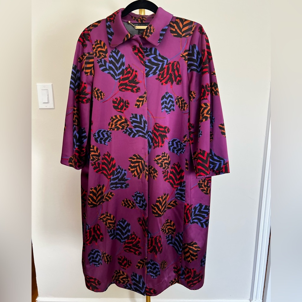 Marc Jacobs Satin Purple Leaf Print Coat. Xs. Great condition
